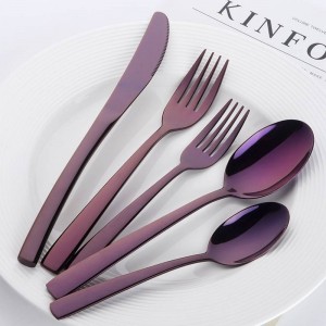 Set di posate blu di lusso 20 pezzi Set di stoviglie in acciaio inossidabile Set di forchette per coltelli da ristorante nero Set di posate occidentali