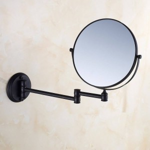 Specchi da bagno Specchio per trucco da parete rotondo da 8 'Specchi ingranditori 3X1 Specchio da bagno in ottone nero con doppio lato Bellezza 360 Ruota specchio da bagno 1548