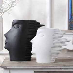 Serie in bianco e nero di testa Carattere astratto scandinavo minimalista decorazione domestica armadio da vino decorazione decorativa
