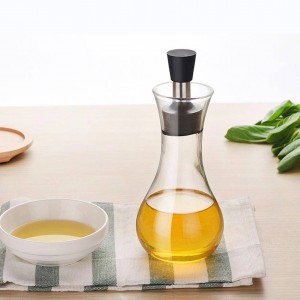 Bottiglia per condimento in vetro borosilicato Pentola per salsa di soia creativa con coperchio antiscivolo Non fuoriuscita di olio Vasellame da tavola