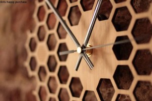 Orologio da parete a nido d'ape creativo Hexagon log orologio da parete naturale rurale Orologio da parete Decorazioni per la casa Orologio da parete per arredamento da fattoria