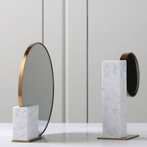 Gif di lusso minimalista europeo in metallo metallo specchio di vetro decorazione decorazione morbida camera da letto casa decorazione desktop