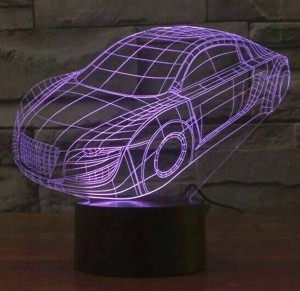 Vendita calda Lampada a LED 3D auto colorata, interruttore touch USB Lampada da notte per illuminazione notturna per bambini Camera da letto in acrilico con luce notturna 3D