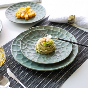 Piatto da cucina in ceramica creativa giapponese Art Western Dish Steak Plate da cucina