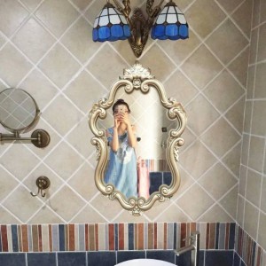 Bagno nordico europeo Specchio cosmetico americano Vasca da bagno Decorazione per lavabo Specchio decorativo da parete